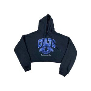 Wear by Erin Andrews NFL Indianapolis Colts Cropped Hoodie Womens M Black Sports